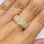 14K Gold 8.2mm Diamond Baguette Ring Band in yellow gold - close-up product photo