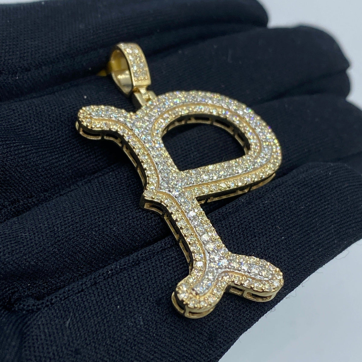 Initial P Old English Diamond Pendant - additional product view 3