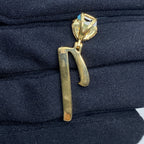 14K Gold Initial I Script Heart Diamond Pendant - additional product view 5