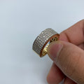 14K Gold Iced-Out Diamond Band 1.8 Ct in yellow gold - close-up product photo