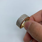 14K Gold Iced-Out Diamond Band 1.8 Ct in yellow gold - close-up product photo