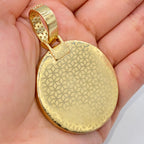14K Gold Last Supper Circle Diamond Pendant - additional product view 5
