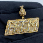14K Gold ATM Money Diamond Pendant - additional product view 2