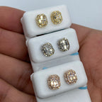 14K Gold Rounded Rectangle Diamond Baguette Earrings 0.75 Ct - additional product view 2