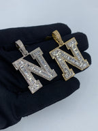 Initial N Baguette Diamond Pendant - additional product view 6