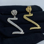 14K Gold Initial Z Script Heart Diamond Pendant - additional product view 7