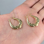 10K Gold Braided Oval Hoop Earrings - additional product view 2