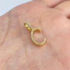 10K Gold Cursive C Initial Diamond Pendant - additional product view 2