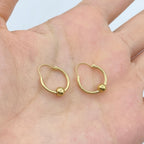 14K Gold Pearl Hoop Earrings - additional product view 2