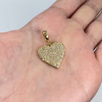 14K Gold Icy Heart Diamond Pendant in yellow gold - close-up product photo