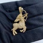 14K Gold Sagittarius Diamond Pendant 3.6 Ct - additional product view 4