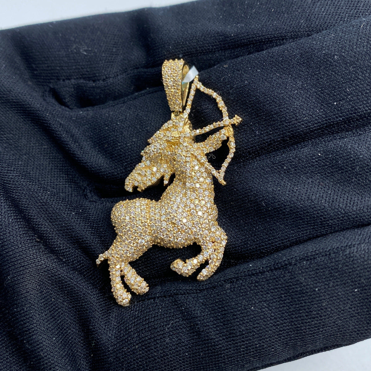 14K Gold Sagittarius Diamond Pendant 3.6 Ct - additional product view 4