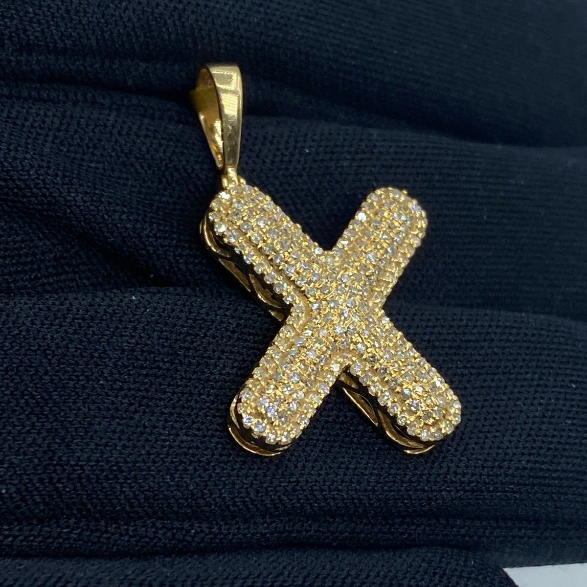 Initial X Bubble Diamond Pendant - additional product view 4