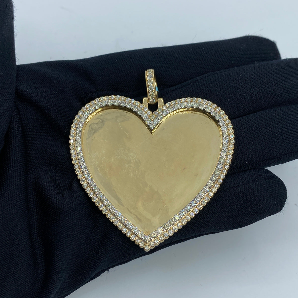 14K Gold Heart Diamond Picture Photo Pendant - additional product view 2