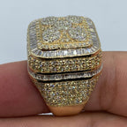 14K Gold Jumbo Square Tower Diamond Baguette Ring - additional product view 5
