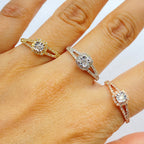 14K Gold Sunburst Diamond Engagement Ring - additional product view 2
