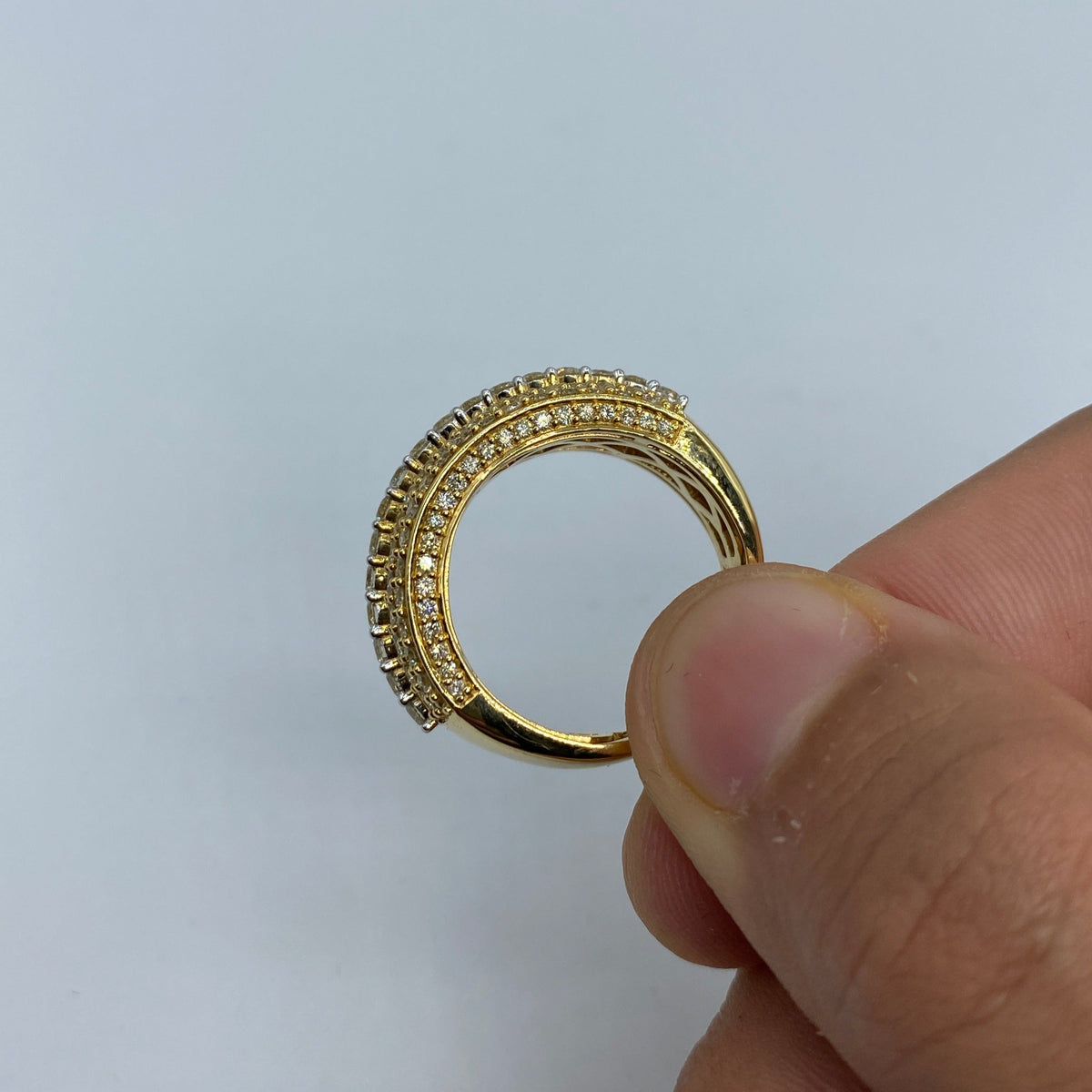 14K Gold Thick Men's Diamond Ring - additional product view 4