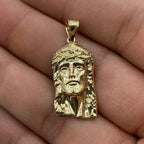 14K Gold Jesus Head Pendant 1.2 in - additional product view 2