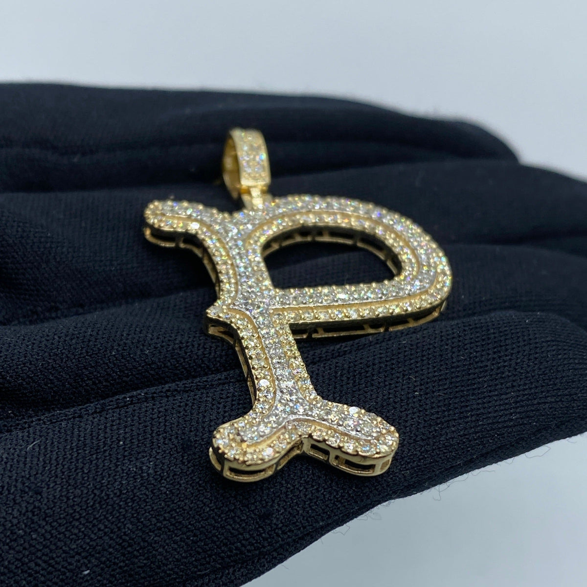 Initial P Old English Diamond Pendant - additional product view 4