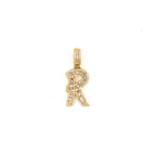 14K Gold Bamboo Initial Letter Diamond Baguette Pendants Full Collection - additional product view 59