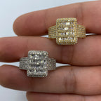 10K Gold Rectangle Baguette Diamond Ring - additional product view 2