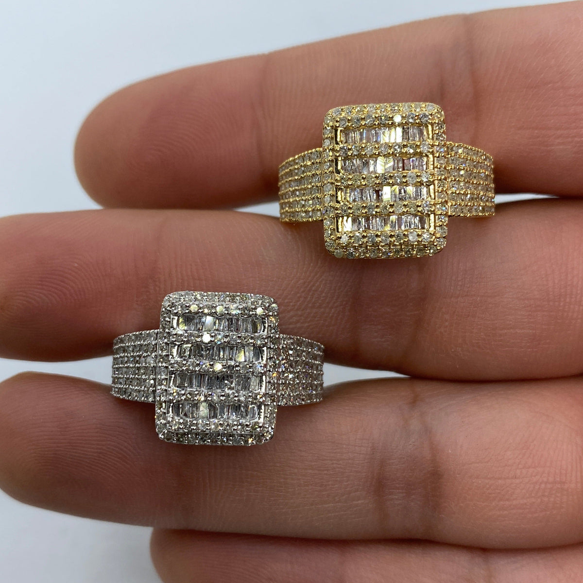 10K Gold Rectangle Baguette Diamond Ring - additional product view 2