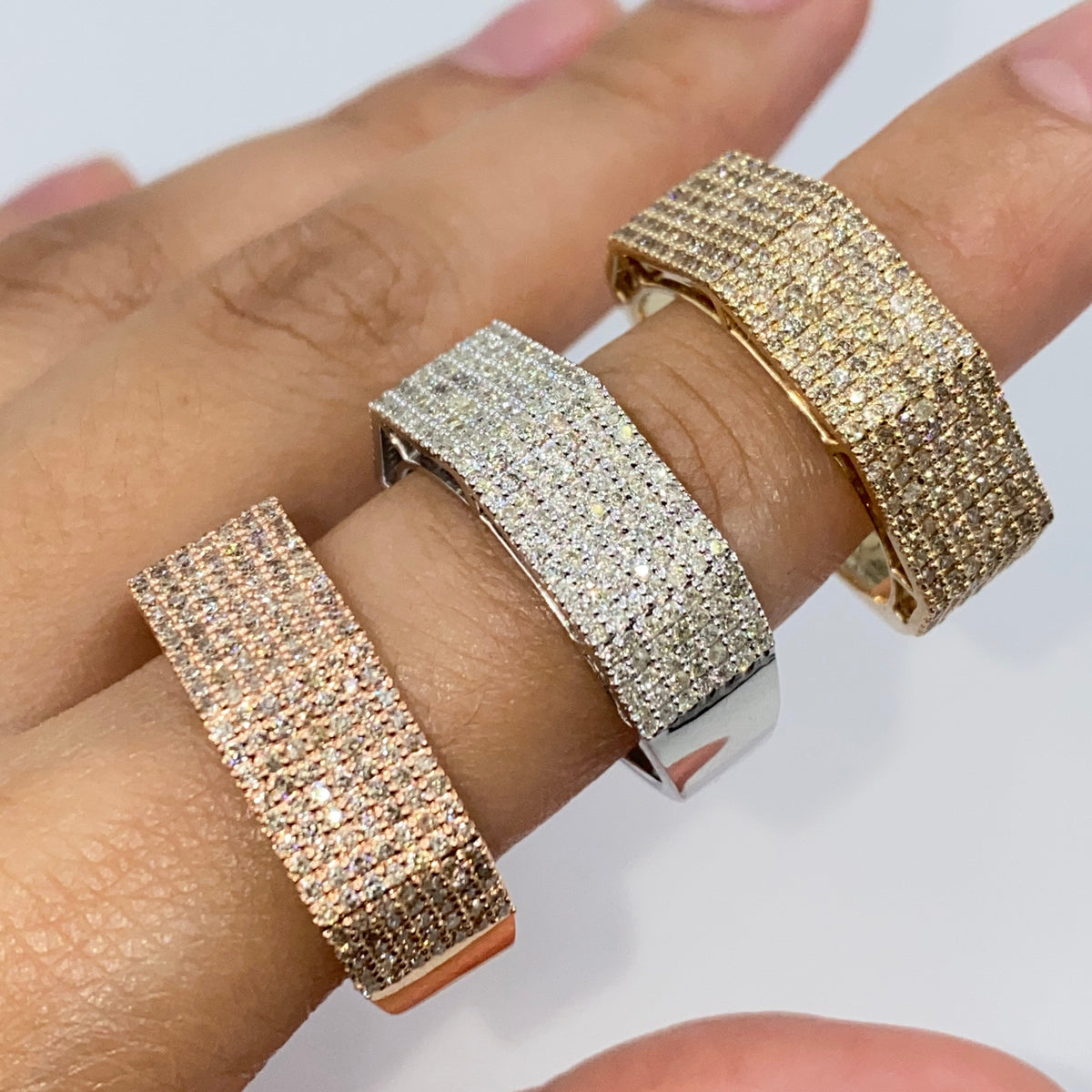 10K Gold 8.2mm Iced Diamond Ring - additional product view 7