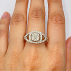 14K Gold Square Halo Twist Diamond Engagement Ring - additional product view 3