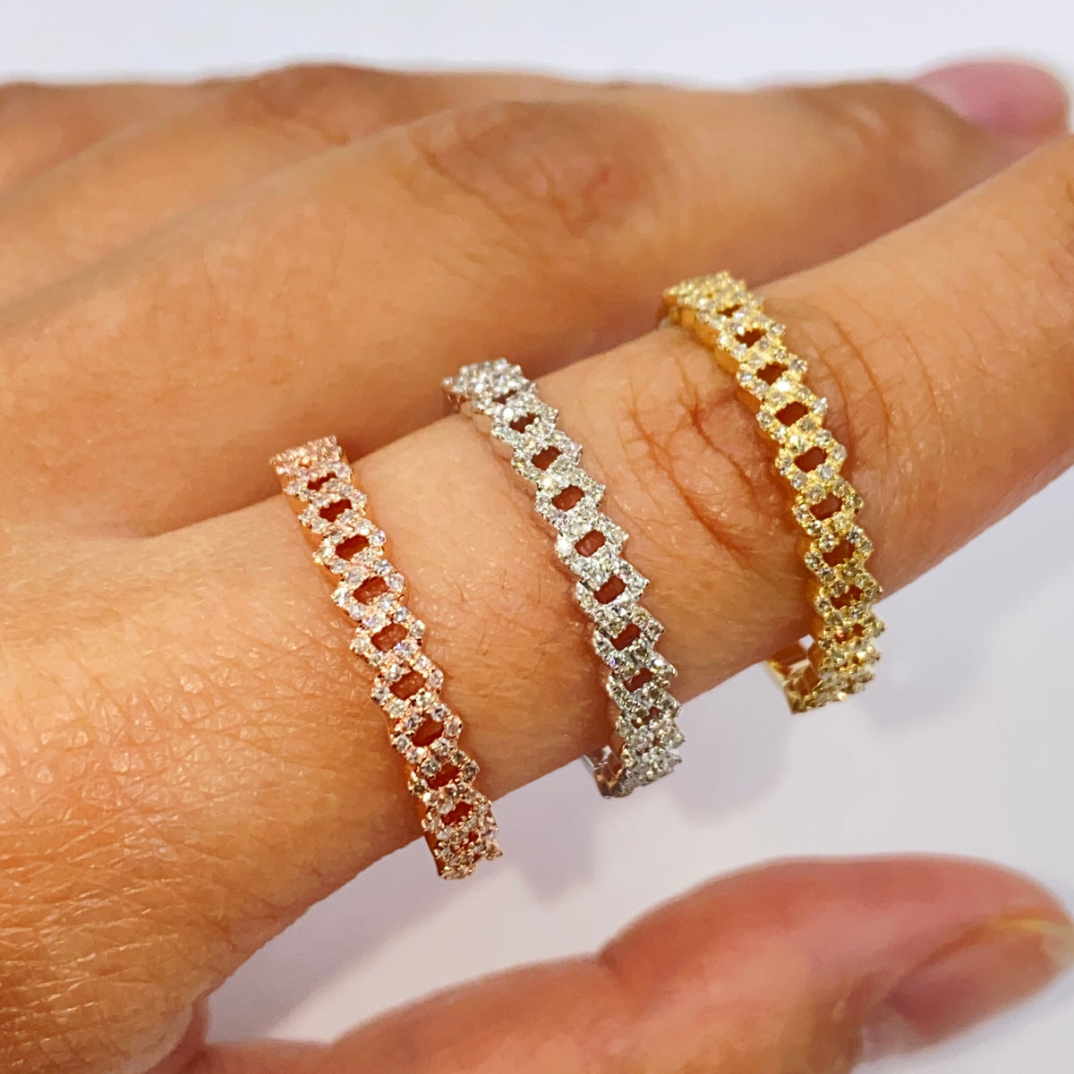 10K Gold 4M Cuban Link Diamond Ring - main product photo