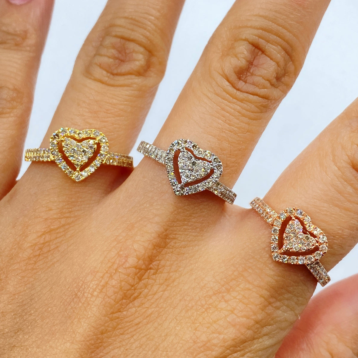 14K Gold Rare Heart Halo Diamond Ring - main product photo