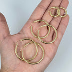 10K 3.2mm Yellow Gold Hoop Earrings - additional product view 2