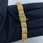 10K Gold 10mm Square Diamond Baguette Bracelet 8.5 in - additional product view 4