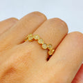 14K Gold Bubble Diamond Ring in yellow gold - close-up product photo