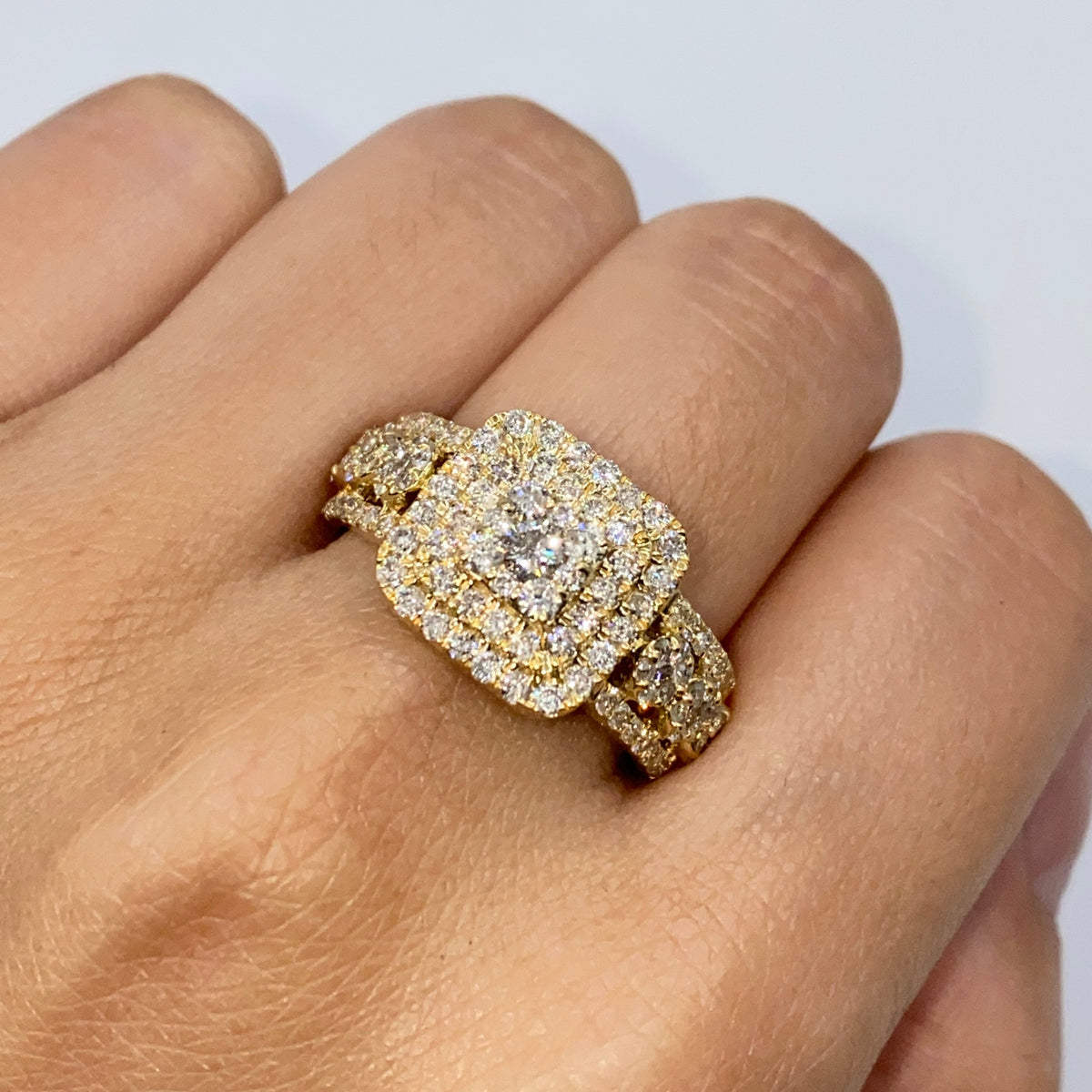 10K Gold Luke Square Diamond Ring in yellow gold - close-up product photo