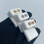 10K Classic Square Gold and Diamond Earrings - additional product view 5