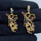 14K Gold Saint Michael Color Diamond Pendant - additional product view 6