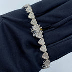 10K Gold 9mm Heart Diamond Baguette Bracelet 7.5 in - additional product view 4