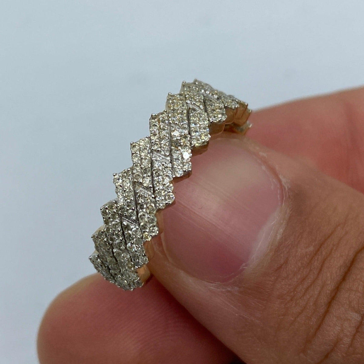 10K Gold Closed Cuban Link Diamond Ring - additional product view 2