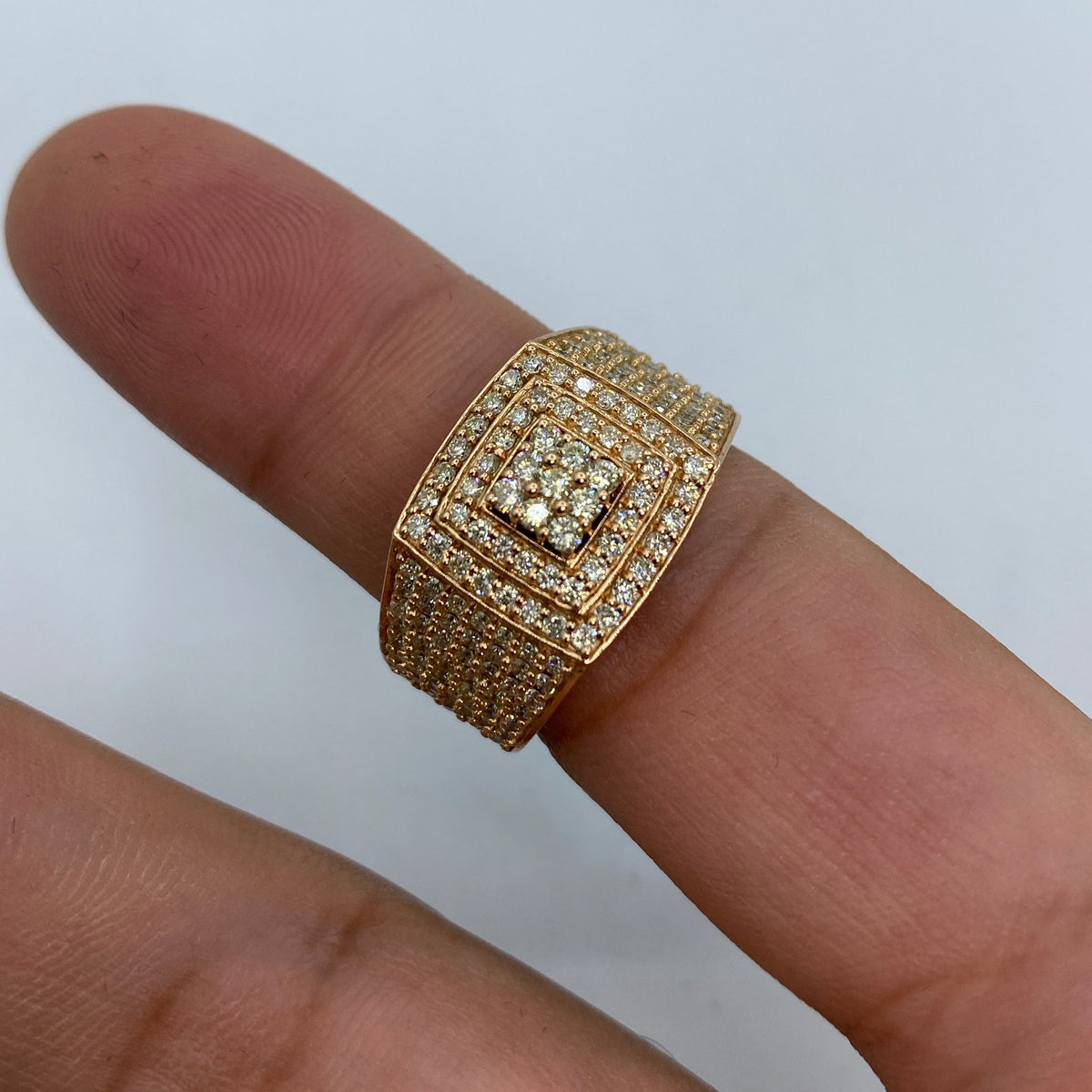14K Gold Rose Square Diamond Ring - additional product view 3