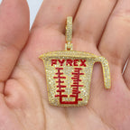10K Gold Pyrex Diamond Pendant - additional product view 2