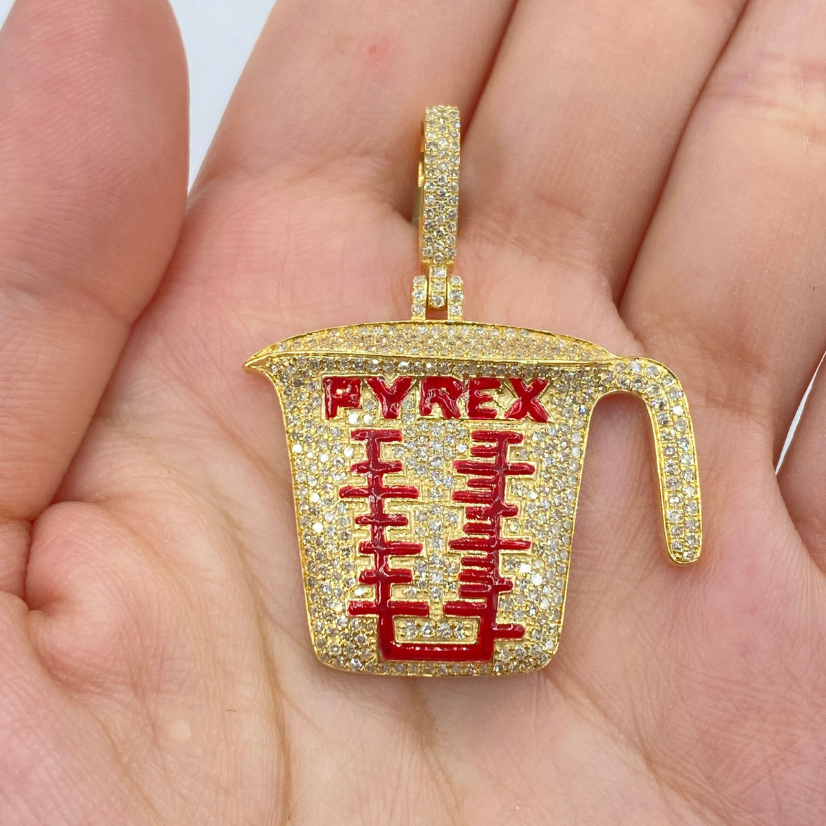 10K Gold Pyrex Diamond Pendant - additional product view 2