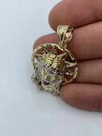 14K Gold Jesus Head with Halo Pendant 2.0 in - additional product view 6