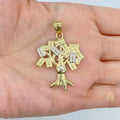 10K Gold Money Tree Pendant, Large - close-up product photo