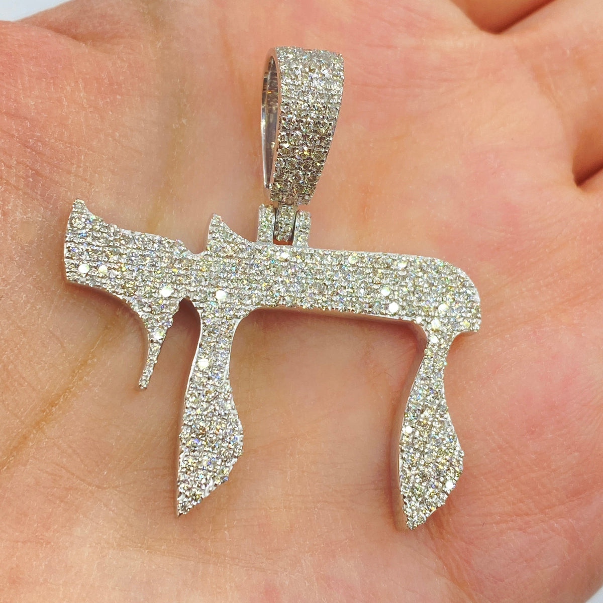 14K Chai Diamond Pendant - additional product view 4