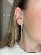 14K Gold Bridal Large Graduated Baguette Tear Drop Diamond Earrings - additional product view 4