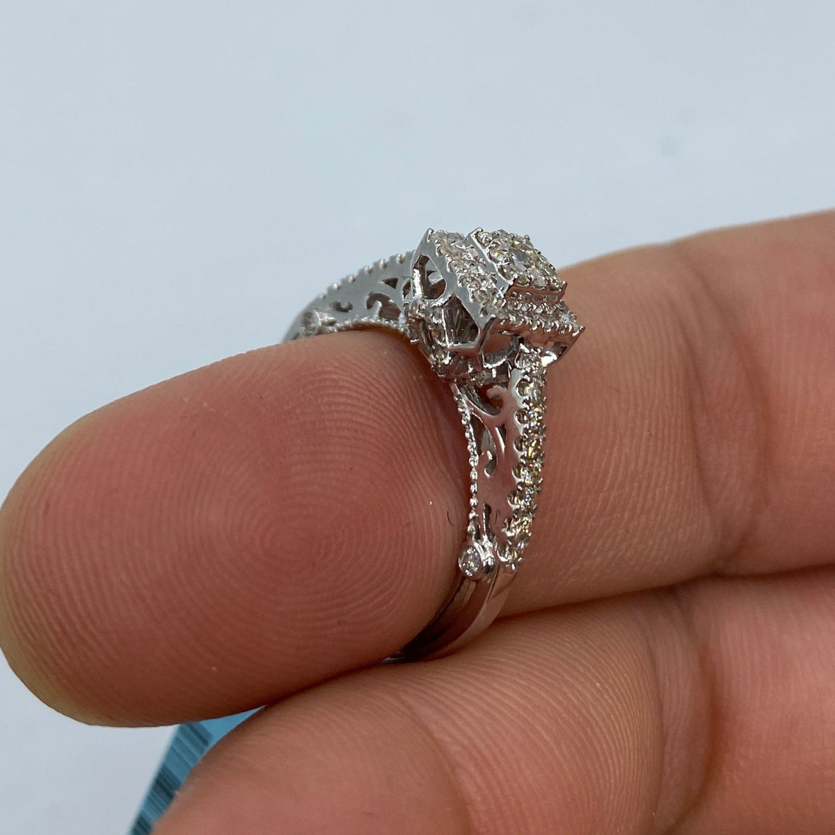 14K Gold 3D Square Diamond Engagement Ring - additional product view 6