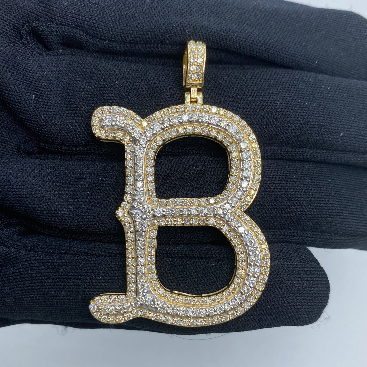 Initial B Old English Diamond Pendant - additional product view 2