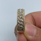 14K Gold 8mm Iced Cuban Core Link Diamond Ring - additional product view 4
