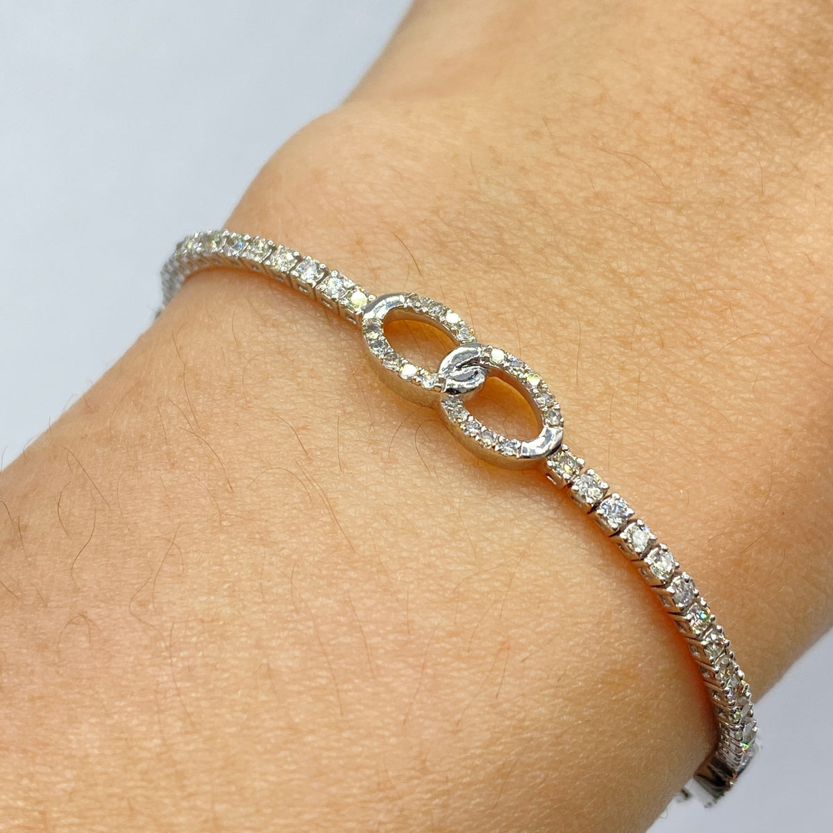 10K Gold Cuff Tennis Diamond Bracelet 7 in - additional product view 2