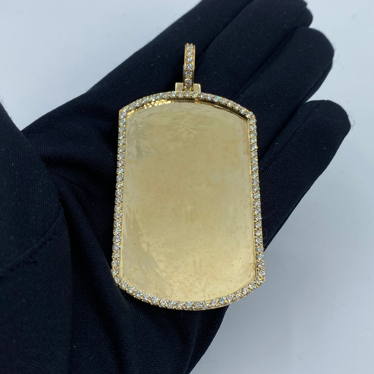14K Gold Rectangle Diamond Picture Photo Pendant - additional product view 2